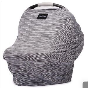 Milk Snob Black White Wee Stripe Nursing Car Seat Cover